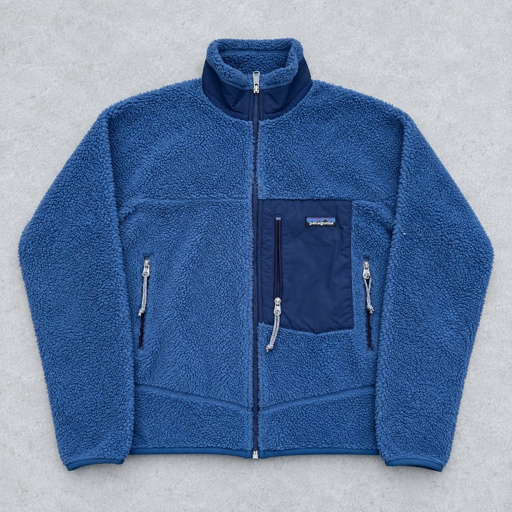 Patagonia Mens Classic Retro-X Fleece Jacket Blue XS Made in USA Full Zip
